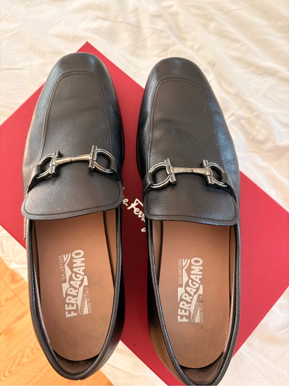 Salvatore Ferragamo Black Leather Bit Loafers